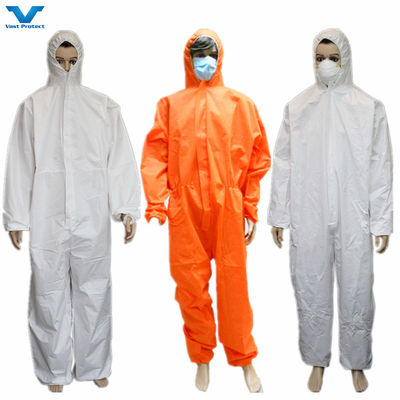 VPT621 산업용 안전용 PPE 방수 흡수 화학용 흰색 일회용 복장