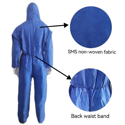 일회용 드레스 SMS 보호 가볍고 화학 보호 의류 S-5XL En14126 OEM