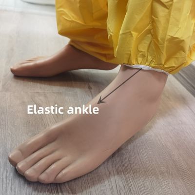 노란색 일회용 보호 화학 제품 신발 덮개 없는 CE 전체복 OEM/ODM
