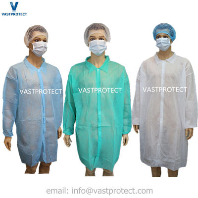 실험실 작업용 옷 VPT-501 산업용 CE 일회용 직물무늬 코트 모델 NO. VPT-501