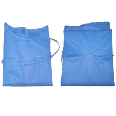 파란색 SMS 일회용 수술 장옷과 넥타이 수갑 유체 방지 M/L/XL