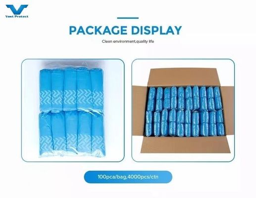 일회용 PP 신발 커버 10g 블루 안티 슬리프 OEM 17 X 41cm