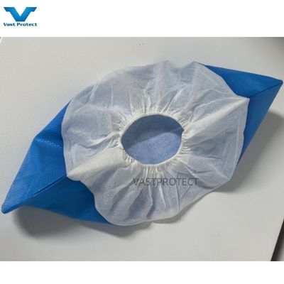 PP CPE 안티 슬리프 블루 화이트 일회용 보호 신발 덮개 청소