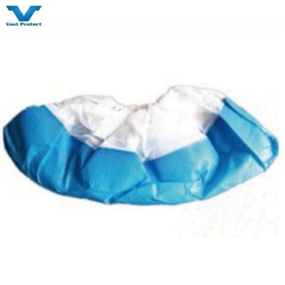 PP CPE 안티 슬리프 블루 화이트 일회용 보호 신발 덮개 청소