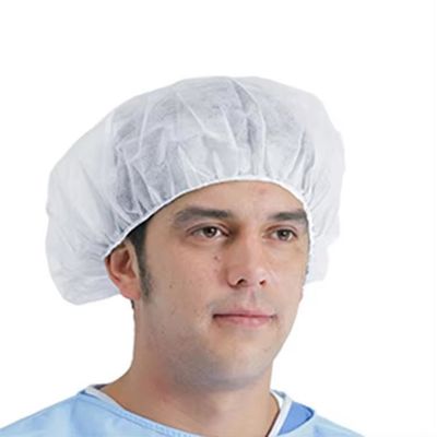 흰색 파란색 빨간색 분홍색 머리 유연 직물 PP 일회용 머리 망 원형 부판 모자 방수