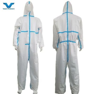 VASTPROTECT-604 PP PE 흰색 일회용 타입5 6 화학 보호복