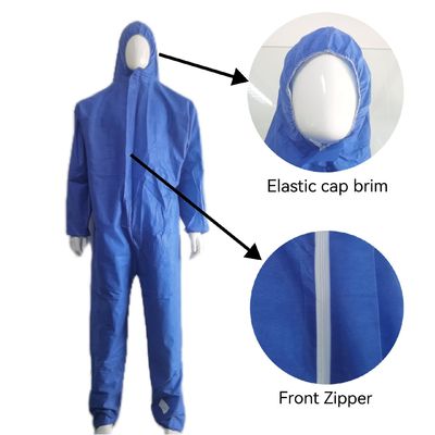 화학적 보호복 Sterilization SMS 방수 방 먼지 Hooded Overalls