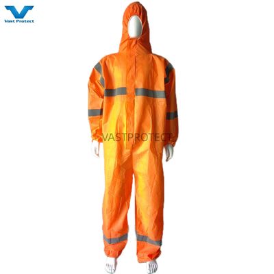 OEM 승인 5 6 산업용 PPE 오렌지 SMS 반사 테이프가 있는 일회복