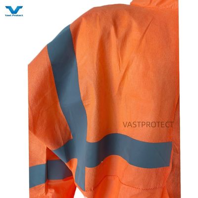 OEM 승인 5 6 산업용 PPE 오렌지 SMS 반사 테이프가 있는 일회복