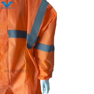 OEM 승인 5 6 산업용 PPE 오렌지 SMS 반사 테이프가 있는 일회복