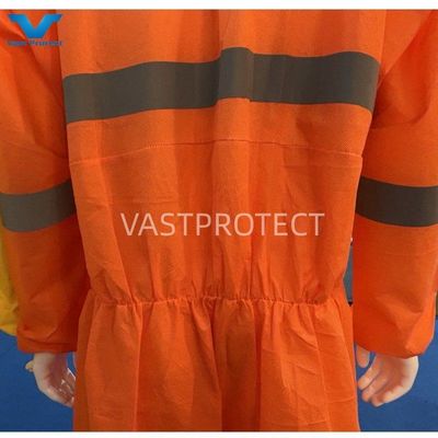 VASTPROTECT-604 일회용 오렌지 안전 반사 테이프 SMS 56GSM PPE 커버