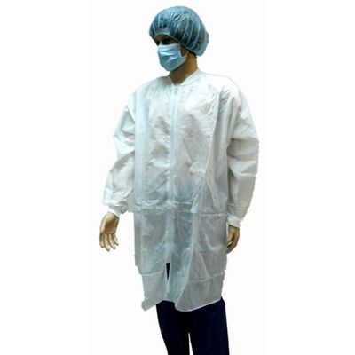 봄 / 가을 시즌 OEM 식품 산업 방문객을위한 맞춤형 비 직물 PP 실험실 코트
