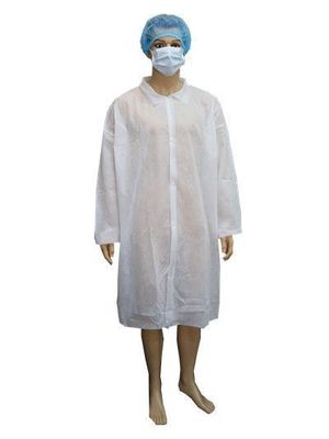 봄 / 가을 시즌 OEM 식품 산업 방문객을위한 맞춤형 비 직물 PP 실험실 코트
