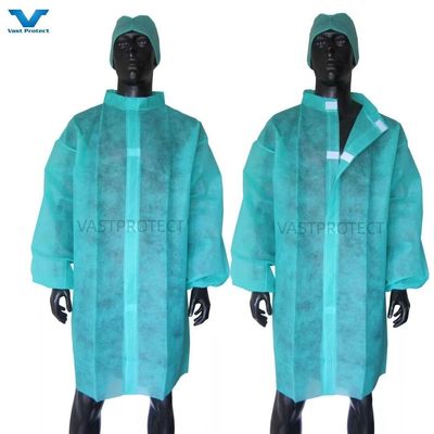 봄 / 가을 실험실 재킷 OEM PPE 공급품의 일회용 비 직물 PP 실험실 코트