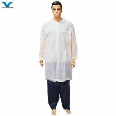 유연 수갑 지퍼 마법 테이프 벨코 주머니 직무가 아닌 PP 실험실 코트 M L XL XXL 사이즈