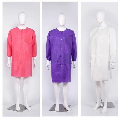 보호용 일회용 PP/SMS/산업 안전에 유니섹스용 마이크로포러스 Tyvek 실험실 코트