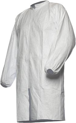 산업용 안전 PPE 먼지 방지 50GSM 백색 일회용 실험실 코트