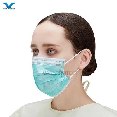 ISO13485 인증서 에어loop Typeiir 3ply 얼굴 마스크와 함께 파란색 일회용 먼지 마스크