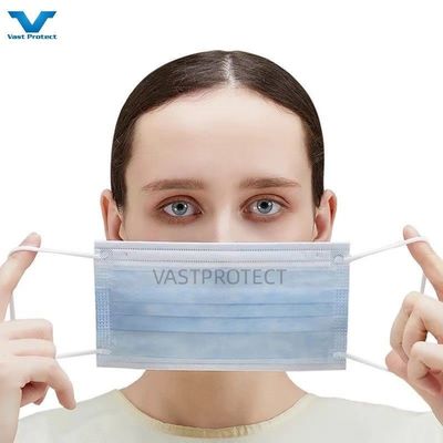 ISO13485 인증서 에어loop Typeiir 3ply 얼굴 마스크와 함께 파란색 일회용 먼지 마스크