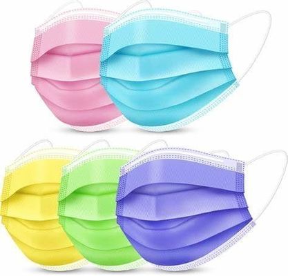성인용 숨쉬는 부드러운 편안한 3 플라이 일회용 마스크 Earloop 14.5 * 9.5 Cm