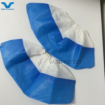 PP CPE 안티 슬리프 블루 화이트 탄력성 VPT 신발 덮개 보호 일회용 보호